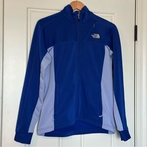 The North Face Women's Blue Full Zip Fleece Lined Athletic Jacket Sz M